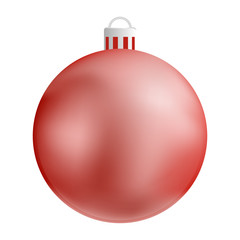 Red christmas ball icon. Realistic illustration of red christmas ball vector icon for web design isolated on white background