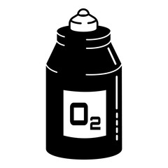Oxygen bottle icon. Simple illustration of oxygen bottle vector icon for web design isolated on white background