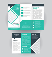 Tri-Fold Corporate Brochure, Flyer Design Layout Template Front And Back