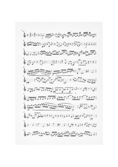 A sheet with musical notes on a white background