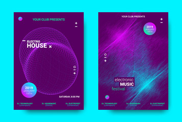 Fototapeta premium 3d Poster for Electronic Music Festival.