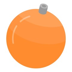 Orange Christmas ball icon. Isometric of orange Christmas ball vector icon for web design isolated on white background