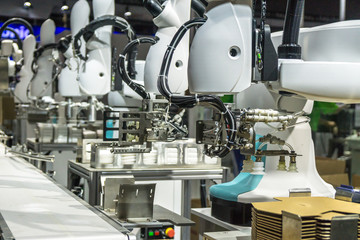 robot arm in factory