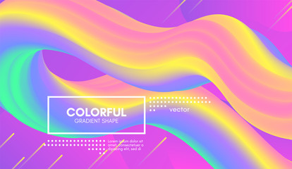 Abstract Wave Gradient Liquid Shape. Pastel Background.