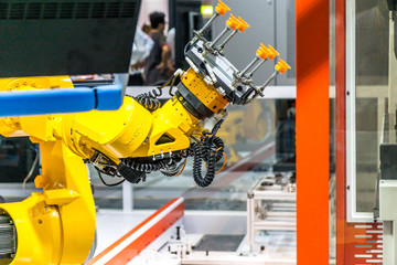 robot arm in factory