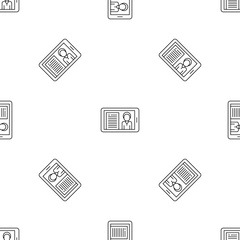 Video conference pattern seamless vector repeat geometric for any web design