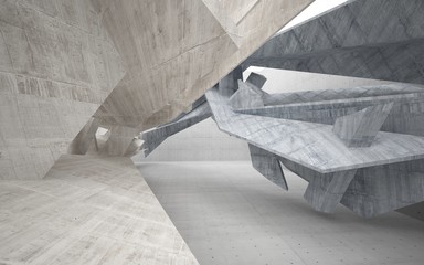 Abstract interior of  concrete. Architectural background. 3D illustration and rendering 