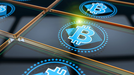 Blockchain Bitcoin cryptocurrency symbol