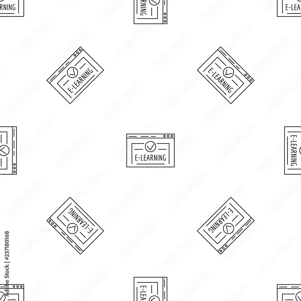 Poster e learning pattern seamless vector repeat geometric for any web design