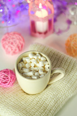 New Year's drink with marshmallows