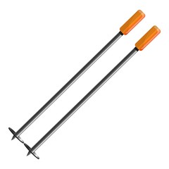 Ski sticks icon. Cartoon of ski sticks vector icon for web design isolated on white background