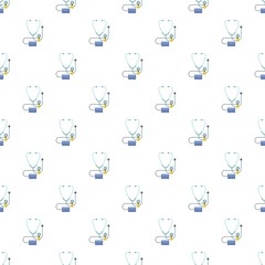 Stethoscope and tonometer pattern seamless vector repeat for any web design