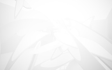 Abstract smooth white interior of the future. Architectural background. 3D illustration and rendering 