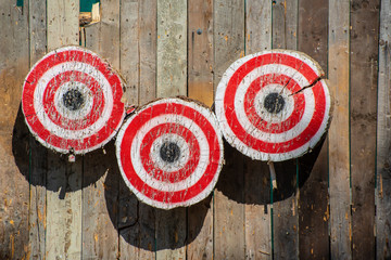 Round wooden targets