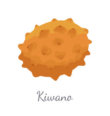 Kiwano Exotic Juicy Fruit Vector Isolated Icon