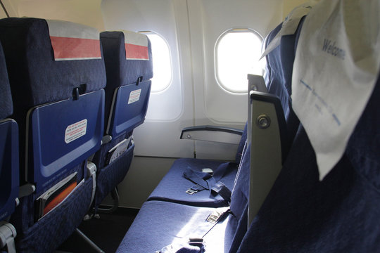 Passenger seats on the airplane, economy class