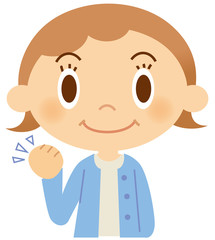 女性　ガッツポーズ