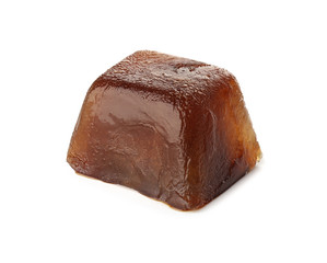 Coffee ice cube on white background
