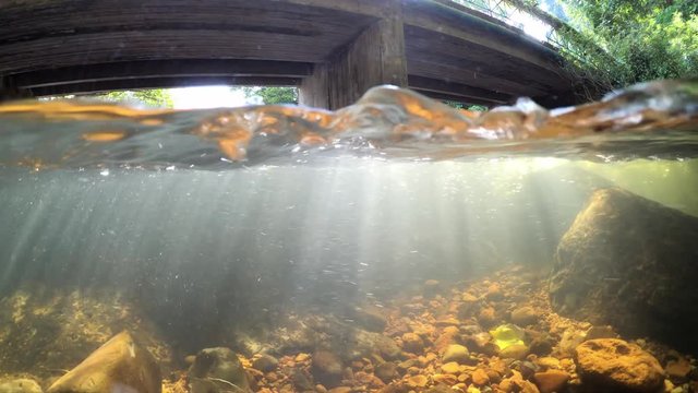 Waterfall close up at Wang Takrai Waterfall in Nakhon Nayok Province, Thailand.