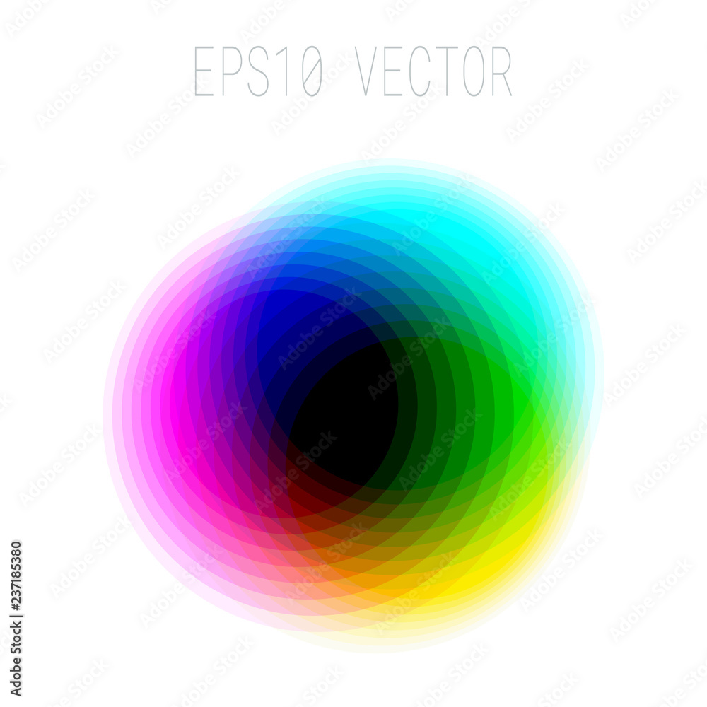 Wall mural abstract asymmetric colorful blurred design element isolated on white background. eps 10 vector.