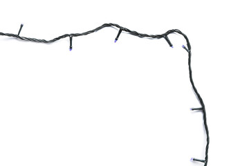 Christmas lights on white background