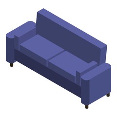 Purple sofa icon. Isometric of purple sofa vector icon for web design isolated on white background