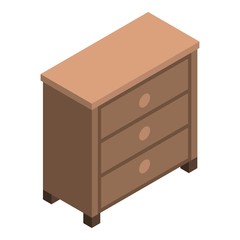 Drawer icon. Isometric of drawer vector icon for web design isolated on white background