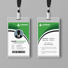 Creative green ID card template