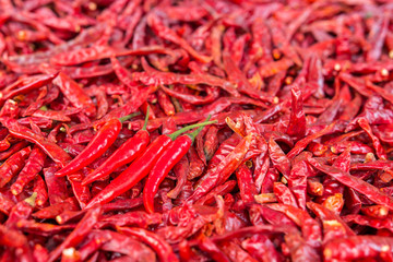 Fototapeta premium Many red dried chili for background.