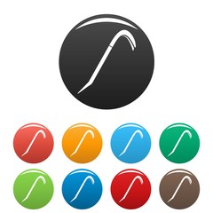 Nail puller icons set 9 color vector isolated on white for any design