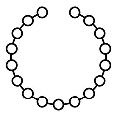 Fototapeta premium Pearl necklace icon. Outline pearl necklace vector icon for web design isolated on white background