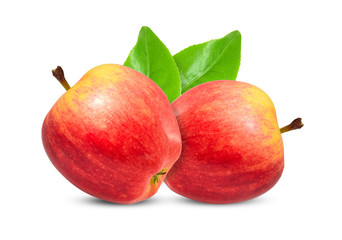 Fototapeta premium two red apples on white background