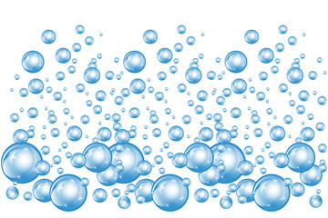 Bubbles underwater texture isolated on white background. Fizzy sparkles in water, sea, ocean. Undersea illustration. - 237189711