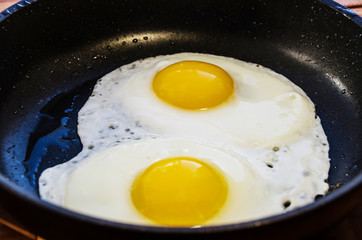 fried egg in a frying pan