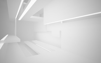 Obraz premium Abstract white interior highlights future. Architectural background. 3D illustration and rendering