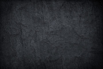 Dark grey black slate stone background or texture