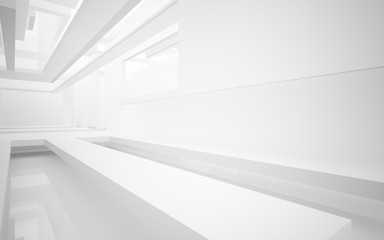 Obraz premium Abstract white interior highlights future. Architectural background. 3D illustration and rendering