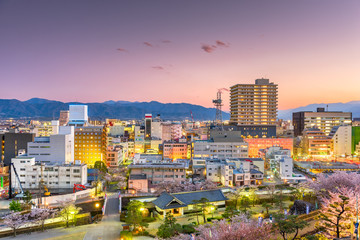 Kofu City, Japan Downtown Skyline at Dusk