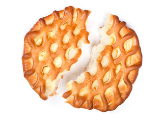 Piece of big cottage cheese pie