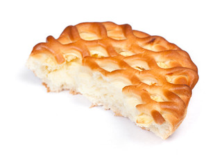 Piece of big cottage cheese pie