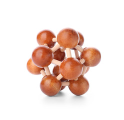 Wooden puzzle on white background