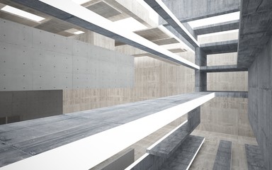 Abstract interior of  concrete. Architectural background. 3D illustration and rendering 