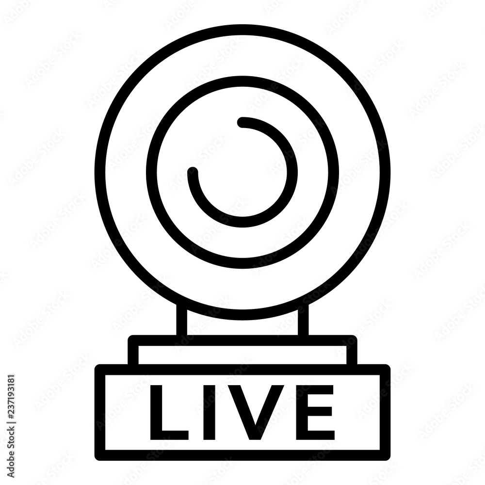 Poster web cam live icon. outline web cam live vector icon for web design isolated on white background