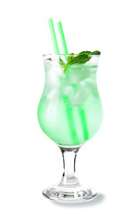 Delicious cocktail on white background