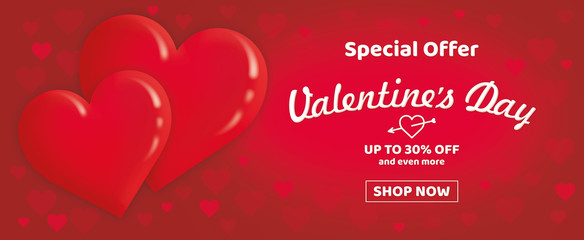 Naklejka na ściany i meble Valentine's Day, greeting card with a special offer