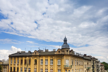 antique building view in Krakow, Poland