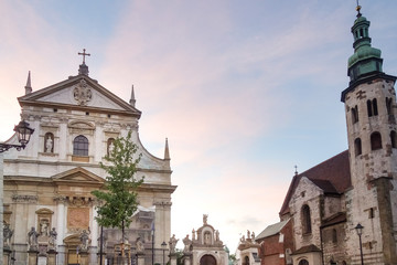 Obraz premium antique Church building in Krakow, Poland