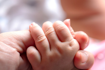 Closeup baby's hand