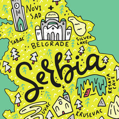 Cartoon Serbia Map
