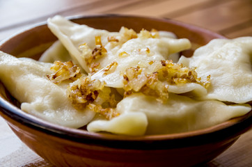 dumplings in a plate on the table